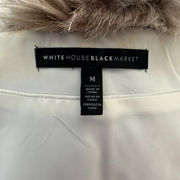 WHBM Faux Fur Chevron Vest w/ Hook and Eye Closure Size M EUC - Picture 7 of 11